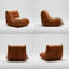 Fauteuil confortable orange avec boutons, mousse à mémoire de forme douce, assise coulissante, rembourrage en mousse