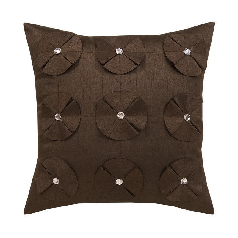 Jormun Floral Square Cushion, Chocolate