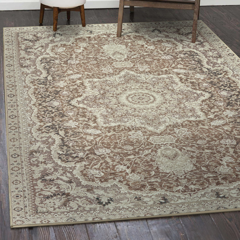 My Magic Carpet  Brown Washable Rug, Rectangle 5' x 7'