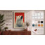 Polar Bear with Red Star Retro - Wrapped Canvas-1871935726-1871935718