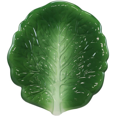 Assiette plate de cuisine en forme de feuille de cuisine fraîche collard vert gourmet Renhold