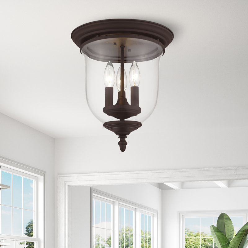 Plafonnier encastré 3 lumières 11,5 po Aaven, Bronze