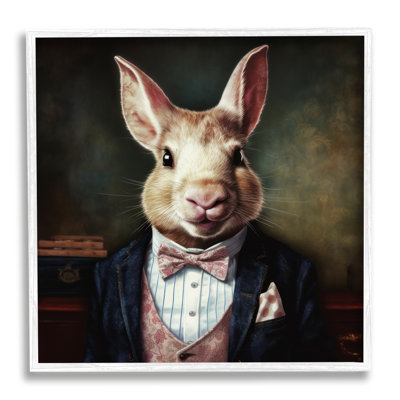 ba-919-Framed Classy Fashion Rabbit Wrapped Canvas Print