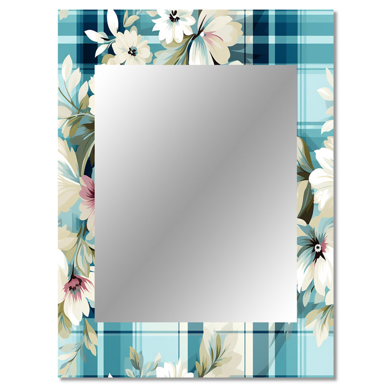 Zavious Coastal Comfort Paisley Pattern - Paisley  Unique Mirror, Paisley Large Wall Mirror, Printed Metal Art, 40" x 30"