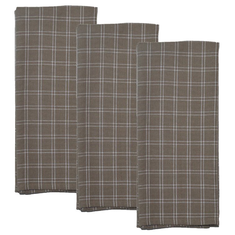 Gracie Oaks Cotton Plaid Kitchen Towels