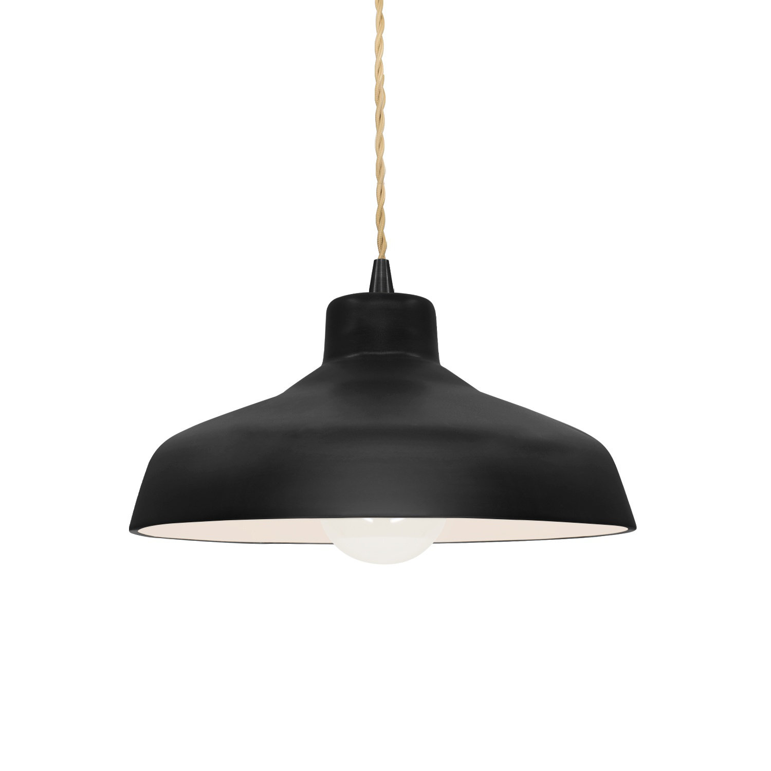 Fallon Ceramic Dimmable Pendant, 5.75" H x 11.5" W x 11.5" D, Carbon Matte Black, Matte Black