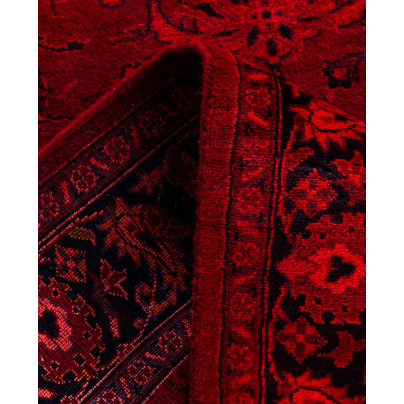 Overdyed Hand-Knotted Wool Modern-Contemporary Red Runner 2' 8" x 6' 1"