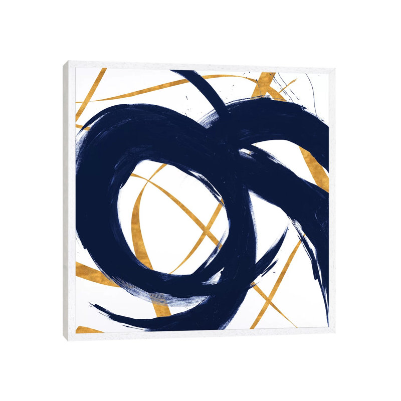 Strokes II by Megan Morris - Print on Canvas, White Floater Framed, 93.98cm H x 93.98cm W x 3.81cm D