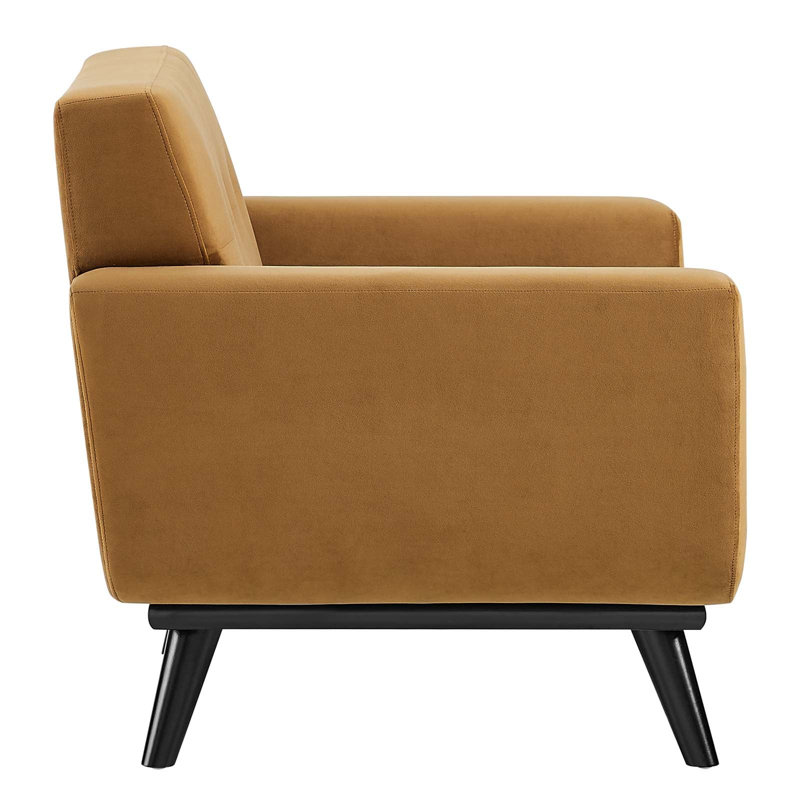 Fauteuil Engage, Velours cognac