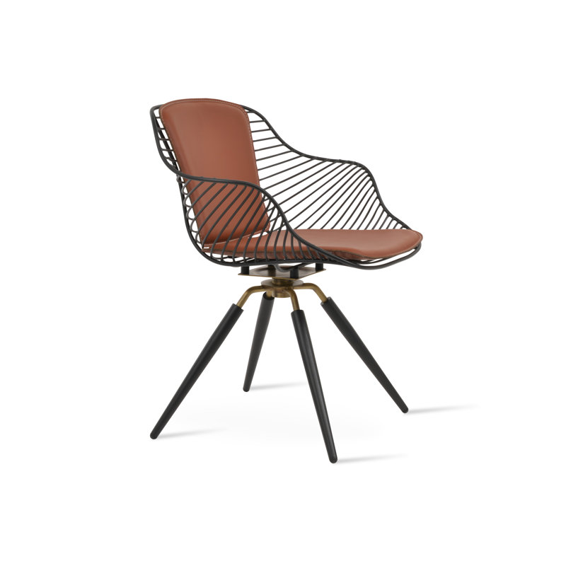 Fauteuil Zebra, Similicuir cannelle