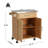 Indoor Compact Bamboo Rolling Kitchen Cart with Stainless Steel Top – Mobile Storage Island with Drawer & Cabinet for Small Spaces