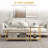 Coffee Tables Set of 2, 2-Rier Rectangle and Round Coffee Table with Storage Shelves