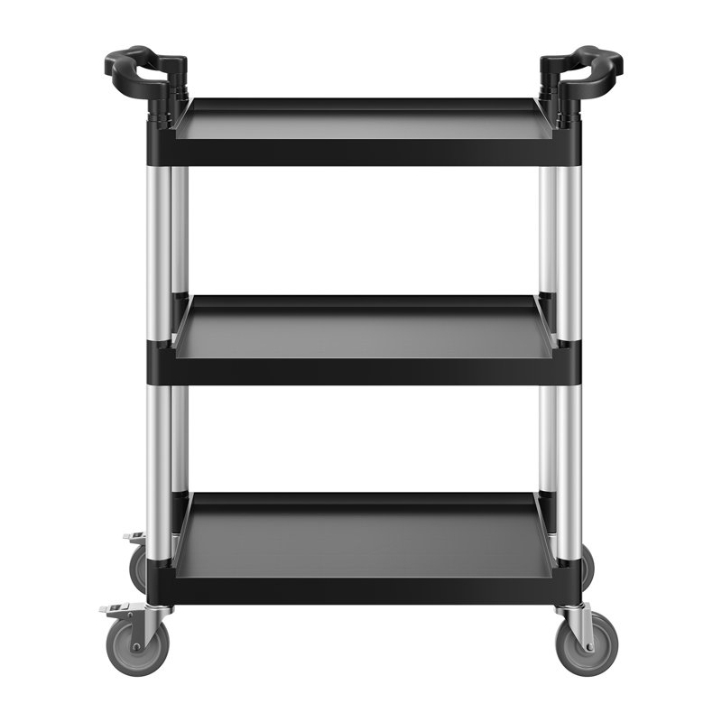 Chariot utilitaire robuste à 3 niveaux avec roulettes - Chariot de service mobile d'une capacité de 300 lb pour le garage et l'organisation à domicile