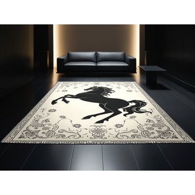 Tapis oriental beige lavable à la machine Pavnesh Classic