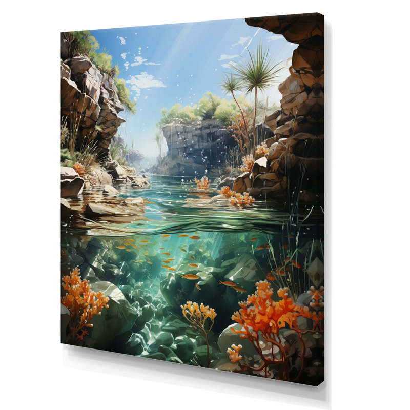 «Underwater Beach Photo I», reproduction sur toile, L 12 po x H 20 po, Toile tendue