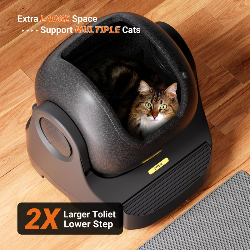 Dvpets Open-top Self Cleaning Cat Litter Box, Automatic Cat Litter Box With App Control, Automatic Cat Litter Box For Multiple Cats