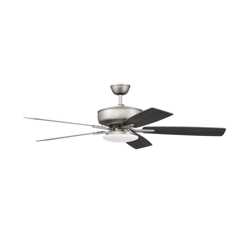 52'' Ceiling Fan with LED Lights, Brushed Satin Nickel/Black