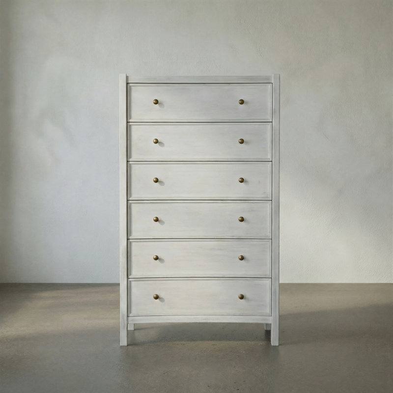 Hampton 6 - Drawer Dresser, White Wash