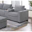 Velours côtelé gris contemporain 4pc avec dossier et pieds à profil bas pour un siège à la maison élégant-1393808517