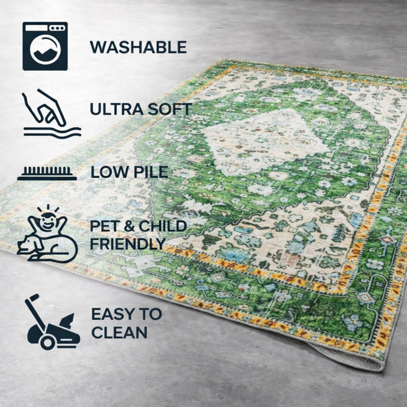 Markwart Green Rug , Rectangle 200 x 290 cm