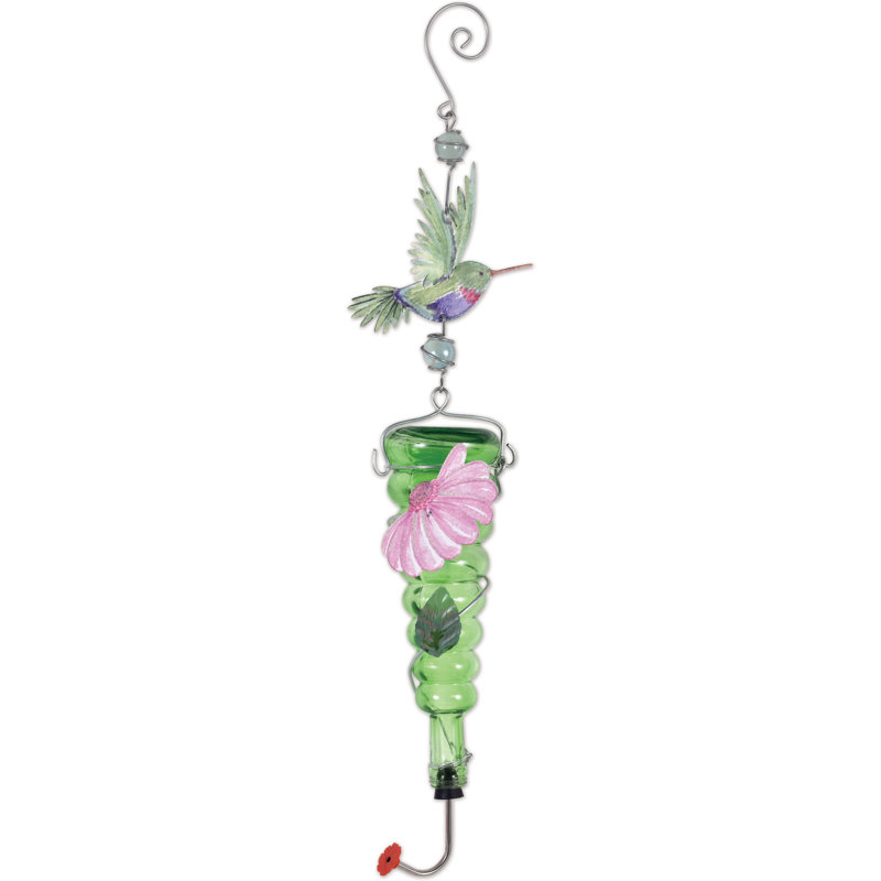 Ledlow Glass Hanging Hummingbird Feeder