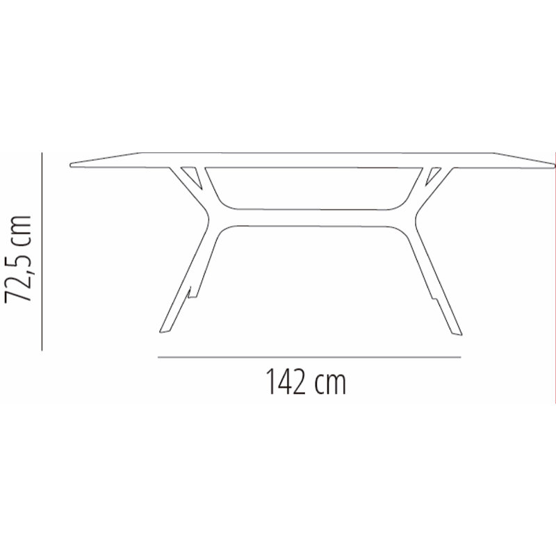 Vela L Rectangular Outdoor Dining Table , 70.87'' in. W 35.43'' in. D, Natural Oak