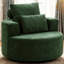 Fauteuil d'appoint surdimensionné en tonneau, canapé pivotant rond pivotant à 360 °, éponge haute résilience en chenille, siège large sans assemblage-703365303