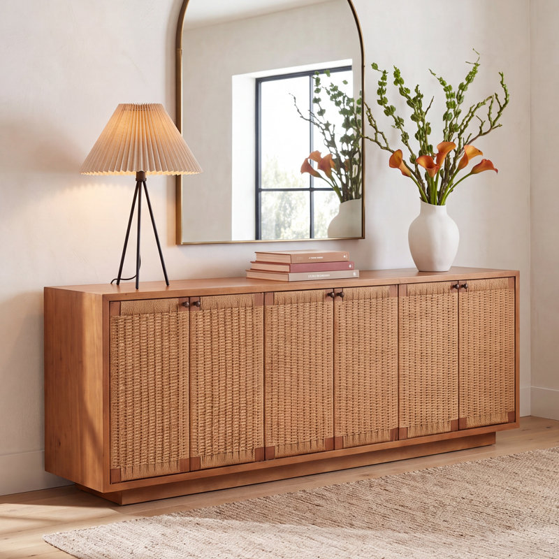 Melvindale Alyda 82" Sideboard, Light Mahogany Veneer