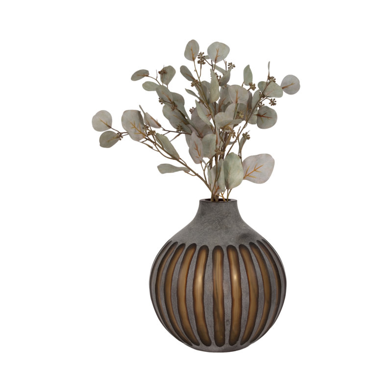 Latitude Run® 12" Abbot Medium Glass Vase, Gray