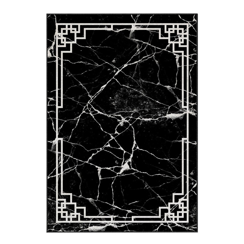 Soft Woven Area Rug, 100% Polyester, 31.5 x 55.1 inches | 740 g/m², Non-Slip Felt Dot Underside, Machine Washable | Low Pile Height: 0.16 inches, Perfect for Living Room, Bedroom, and Dining Areas