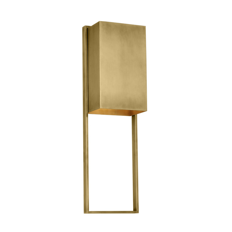 Alude LED Outdoor Sconce, 24" H x 7.2" W x 4.8" D, Hand-Rubbed Antique Brass