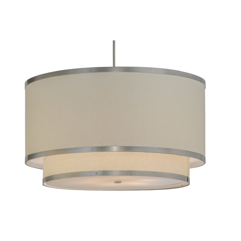 Lustree 6 lumières à niveaux ombrés, H 71 po x l 37 po x P 37 po