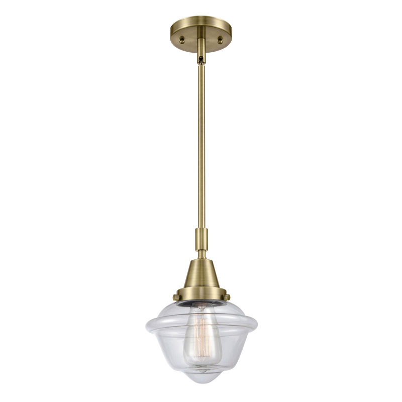 Fhern 1 - Light Single Pendant, Antique Brass, No Bulb Included, Clear