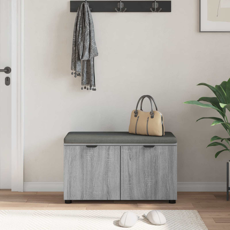 Storage Bench, 46cm H x 80cm W x 38cm D, Grey Sonoma