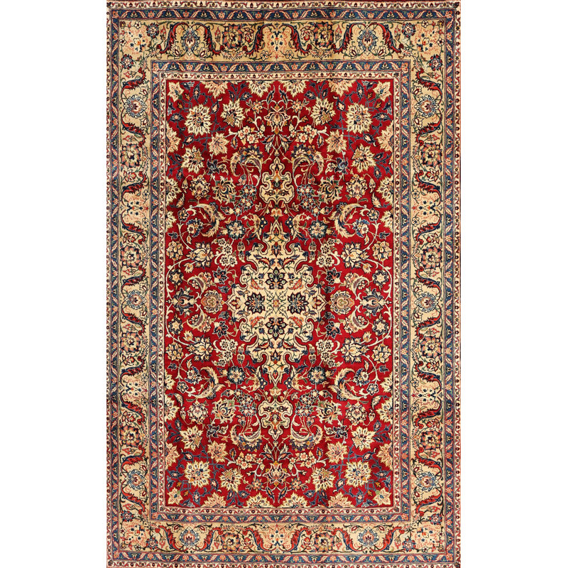 Tapis oriental rouge / brun clair / noir Aneurin, Rectangle 7 pi x 10 pi