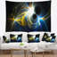 Tapisserie de plasma jaune incandescente abstraite blue-28494718