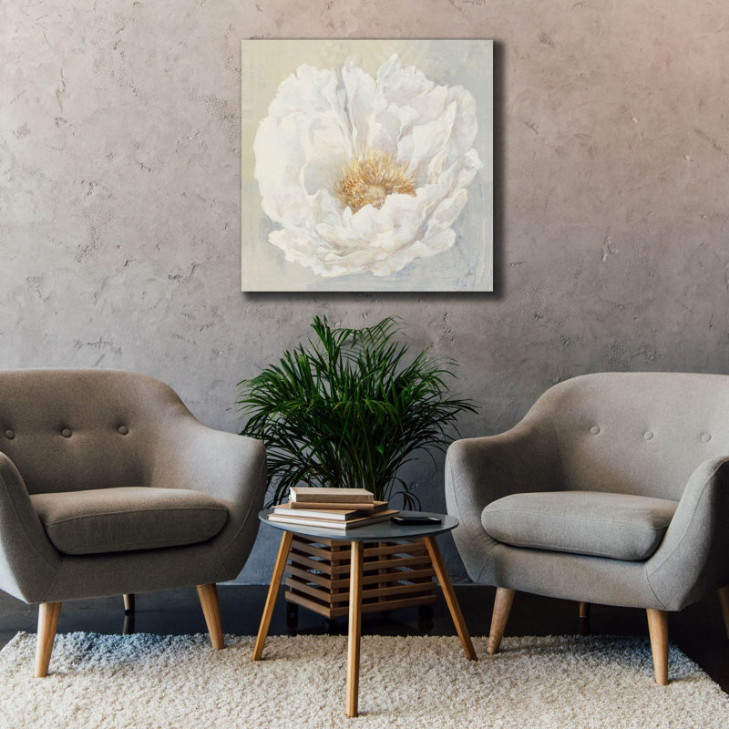«Serene Peony» par Julia Purinton, art mural sur toile, 26 po x 26 po, H 37 po x l 37 po x P 1,5 po
