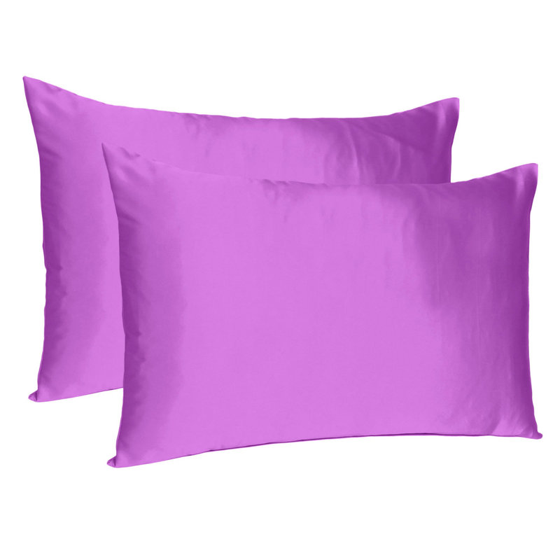 Taie d'oreiller en satin , Standard, Violet