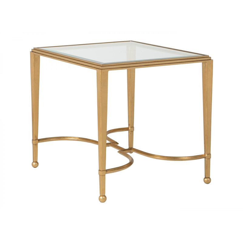 Sangiovese Rectangular End Table, Gold Leaf