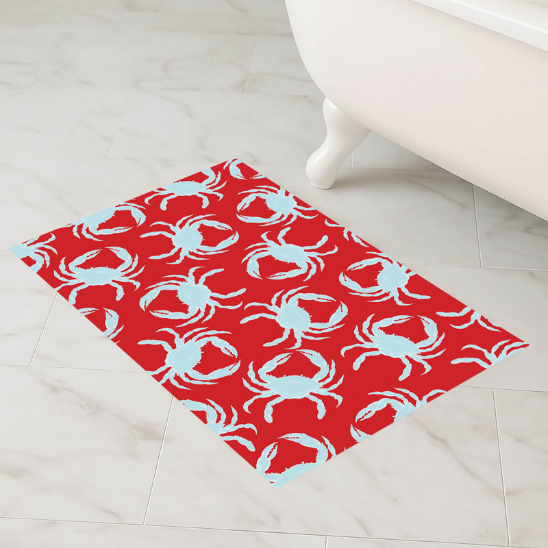 Tapis de bain Crabby, Simple - L 34 po x l 21 po, Rouge