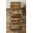  Transitional Set of Three Silver and Brown Solid Wood Nested Tables