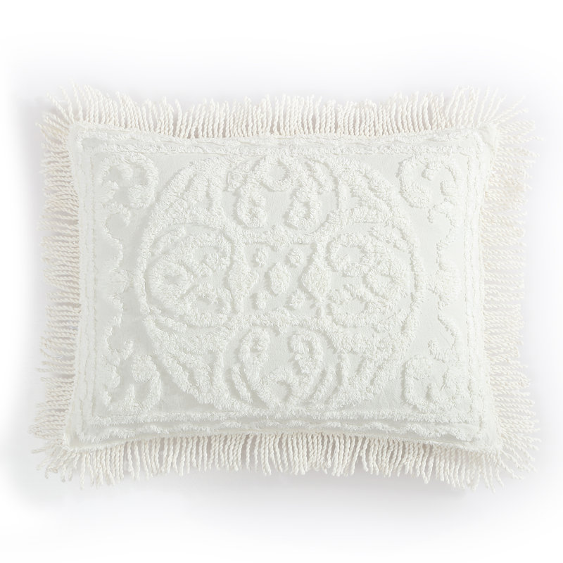 Taie décorative en chenille, Ivoire, Taie décorative standard