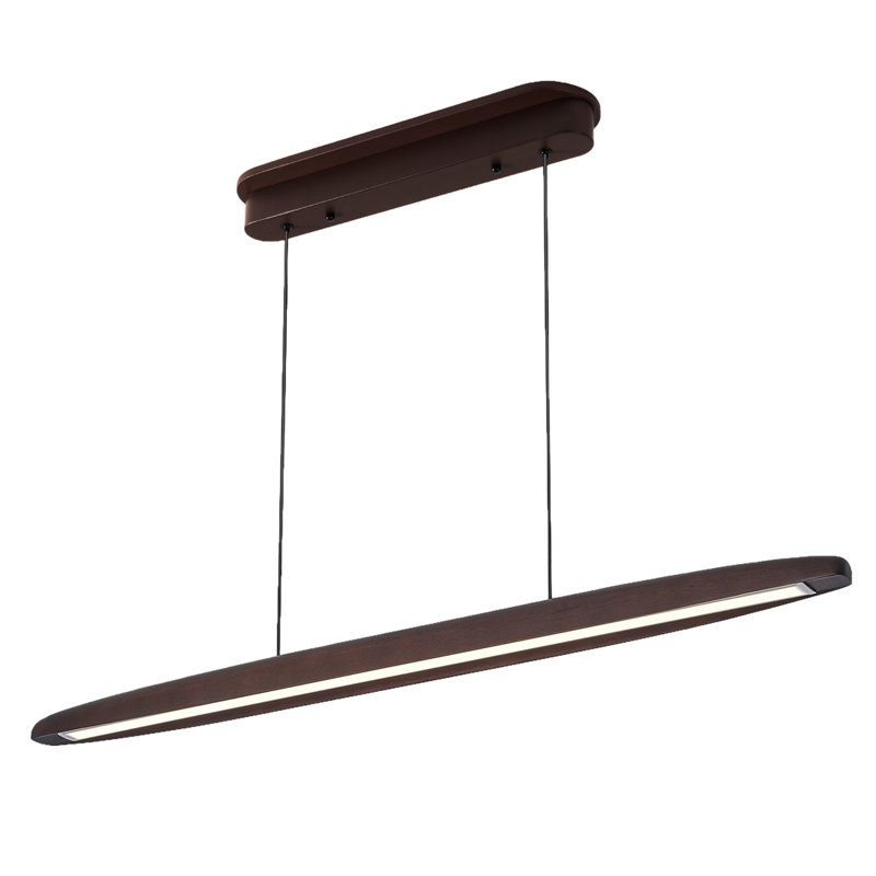51-inch Led Linear Dining Light, Solid Wood Construction, Energy-efficient Pendant