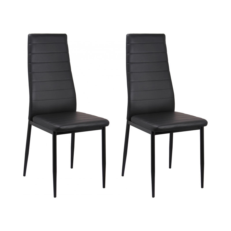 Ginnifer Upholstered Dining Chair, Black, Black
