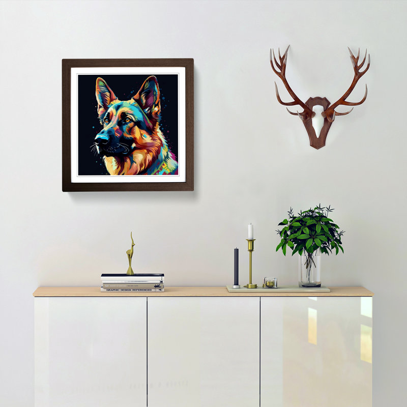 Single Picture Frame Print on Wood, Walnut