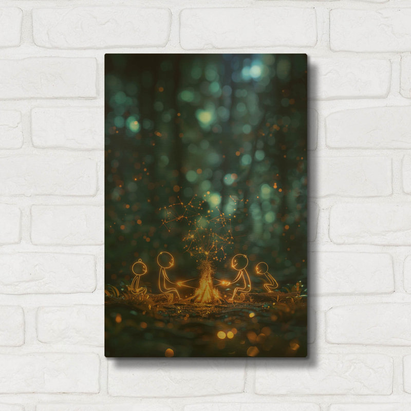« Amis » par r3darch0n, tableau mural en métal doré, 30,5 x 40,5 cm, 12"x16"