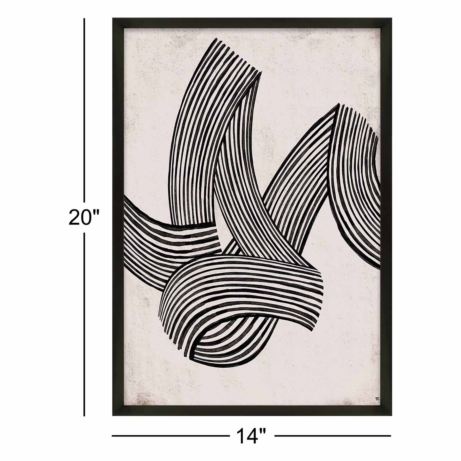 Neilsen Linework 5 by Studio M - Picture Frame Print, Black Framed, 20" H x 14" W x 1.25" D