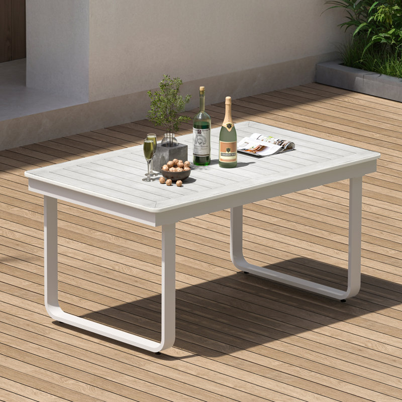 Table de salle à manger extensible pour 8 personnes, table de salle à manger en aluminium Never-Rust, table de salle à manger extensible en forme de X de 59 à 97 po pour terrasse de jardin, repas intérieur ou extérieur, noir