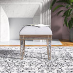 Bardwell Mirrored Upholstered Vanity Stool