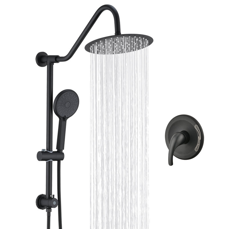 Complete Shower System with Rough in-Valve, Brushed Nickel